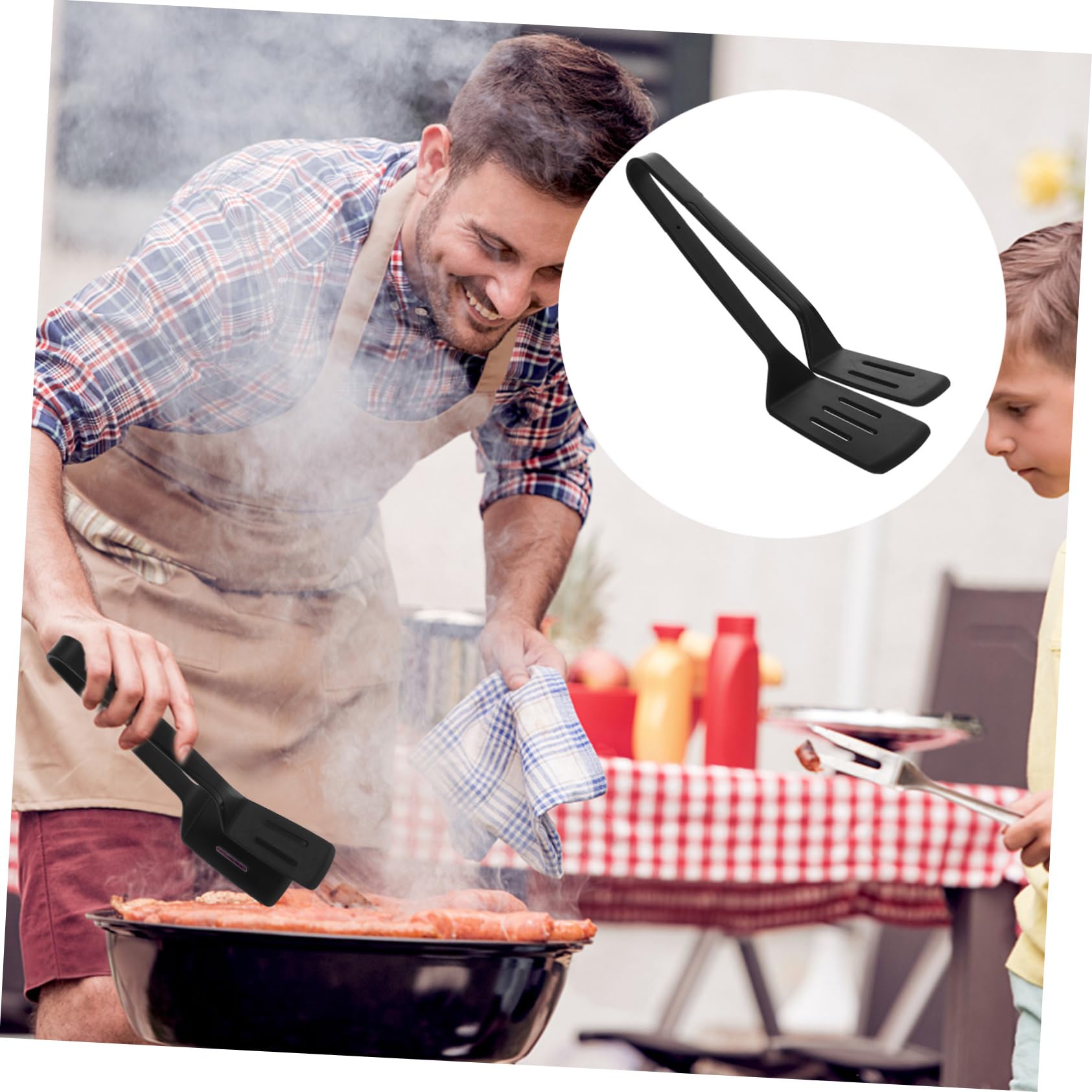 PRETYZOOM 5 Stück Fischspatel aus Silikon küchenzange küchenschaufel silikonspatel kochspatel grillspatel Nicht-Topfmatte Zange zum Kochen Liner Spachtelzange Küchenzubehör Kieselgel Black