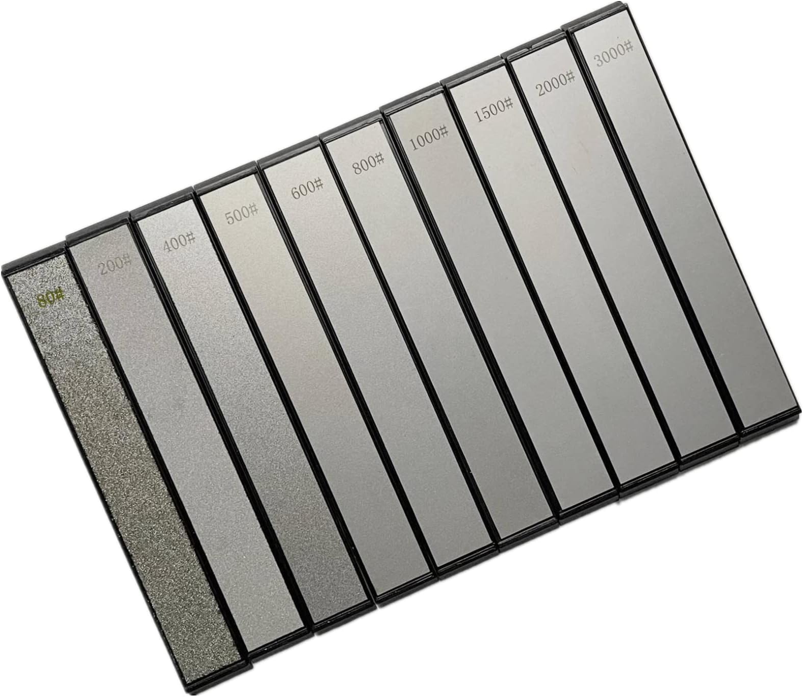 Diamond Knife Sharpening Stones Set, #80#200#400#500#600#800#1000#1500#2000#3000 Grit,Diamond Whetstones with a Non-Slip Base for Ruixin Sharpener, Knife Sharpener for Kitchen Outdoor