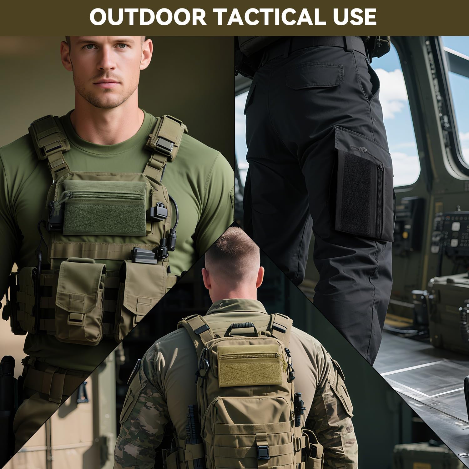 Qavctw 3 Pack Tool Pouch Zipper Bag Tactical Utility Pouches with Hook and Loop Multipurpose Storage Organizer Tool Pouches - Image 7