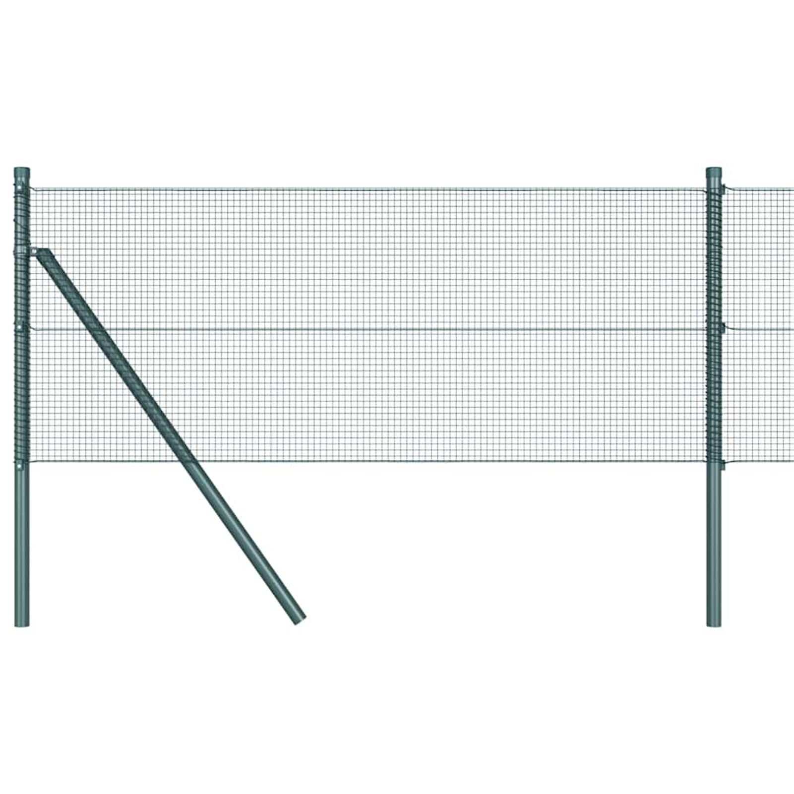 Słupki ogrodzeniowe zielone – odporna na korozję stal/PCW, malowana proszkowo, 10000 x 3,2 x 80 cm, 52 sztuki, do bezpiecznego odgraniczenia zewnętrznego
