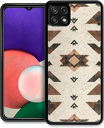 for Samsung Galaxy A22 5G Case,Graphic Design for Girl Boy Soft Silicone Hard Acrylic Shock Protection Designed for Samsung Galaxy A22 5G Western Boho Geometric Symmetry Pattern