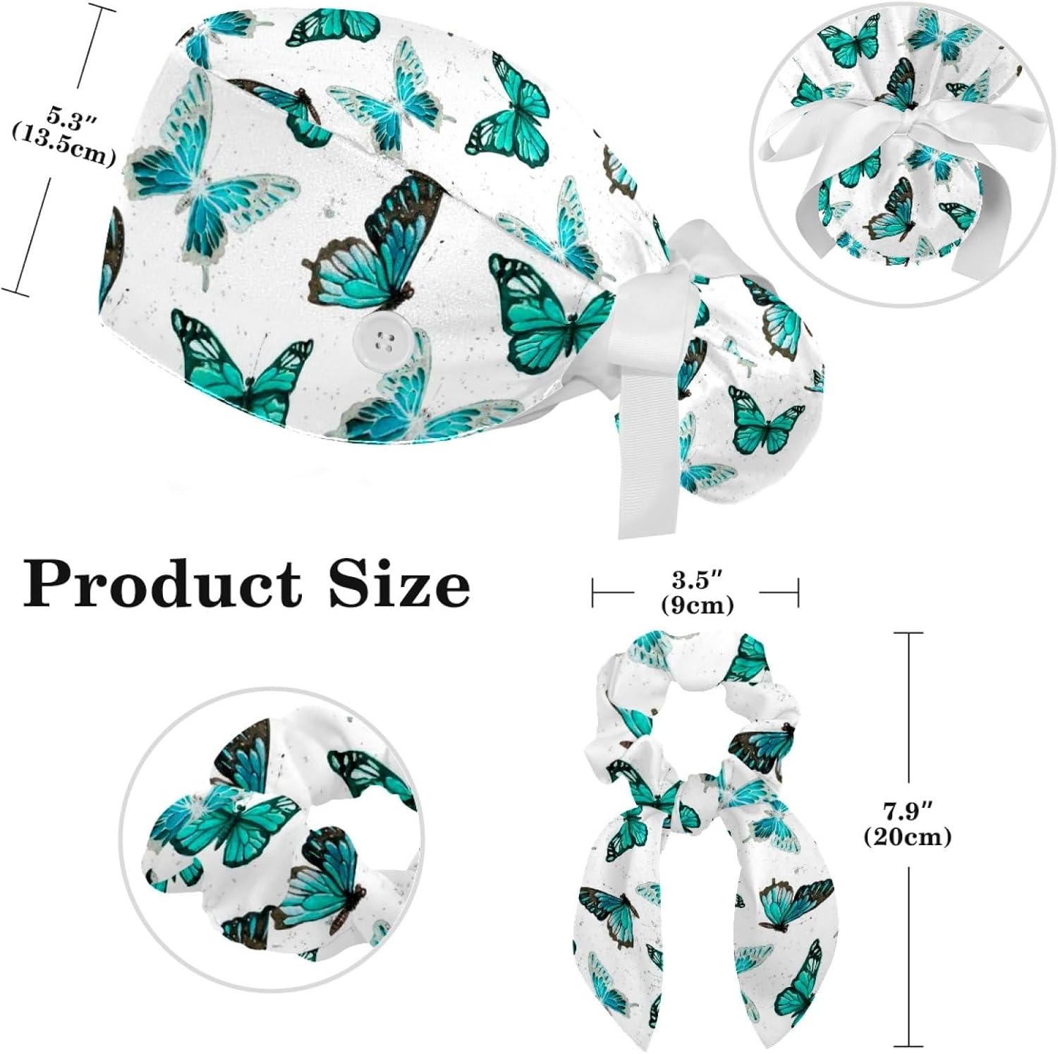 Women's Working Caps with Scrunchies Tarot Pattern Background Lace-Up Hat Unisex Hair Covers One Size image 2