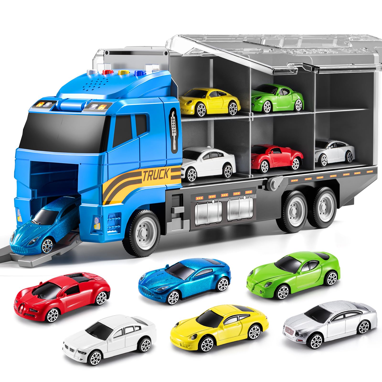 Amazon.com: TEMI Transport Cars Carrier Set Toys w/Play Mat, Die