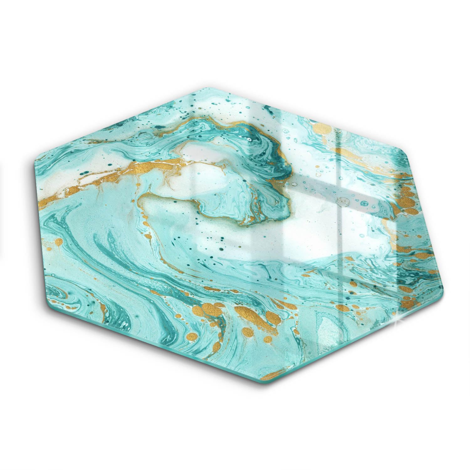 Plaque induction protection 40cm hexagonale Wallfluent Abstraction bleue