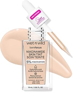 Bare Focus Skin Tint, 5% Niacinamide Enriched, Buildable Sheer Lightweight Coverage, Natural Radiant Finish, Hyaluronic & Vitamin Hydration Boost, Cruelty-Free & Vegan - Fair Beige