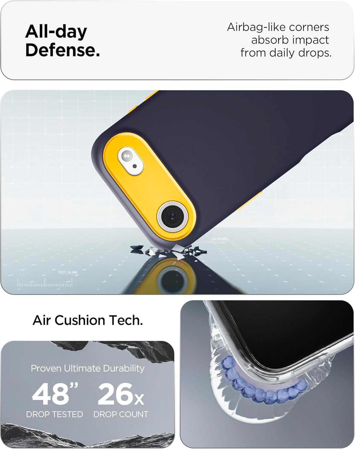 Spigen for iPhone Air Case, Nano Pop MagFit [TPU Covered Camera Control] [Compatible with MagSafe] - Blueberry Navy - Image 6