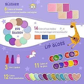 Tomons Kids Makeup Kit for Girl Real Washable Cosmetic Toy Beauty Set , Birthday Toys Gift for 3 4 5 6 7 8 9 10 year Girls