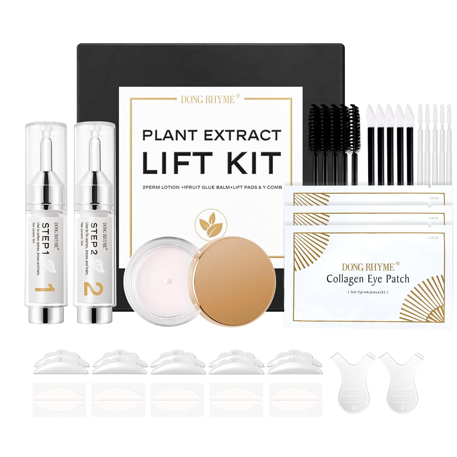 DONG RHYME Lash Lift Kit – Plant Extract Eyelash Lift Kit, Professional Salon Grade 2-in-1 Lash and Brow lamination kit, Precise Press Bottle Eyelash Perm Kit