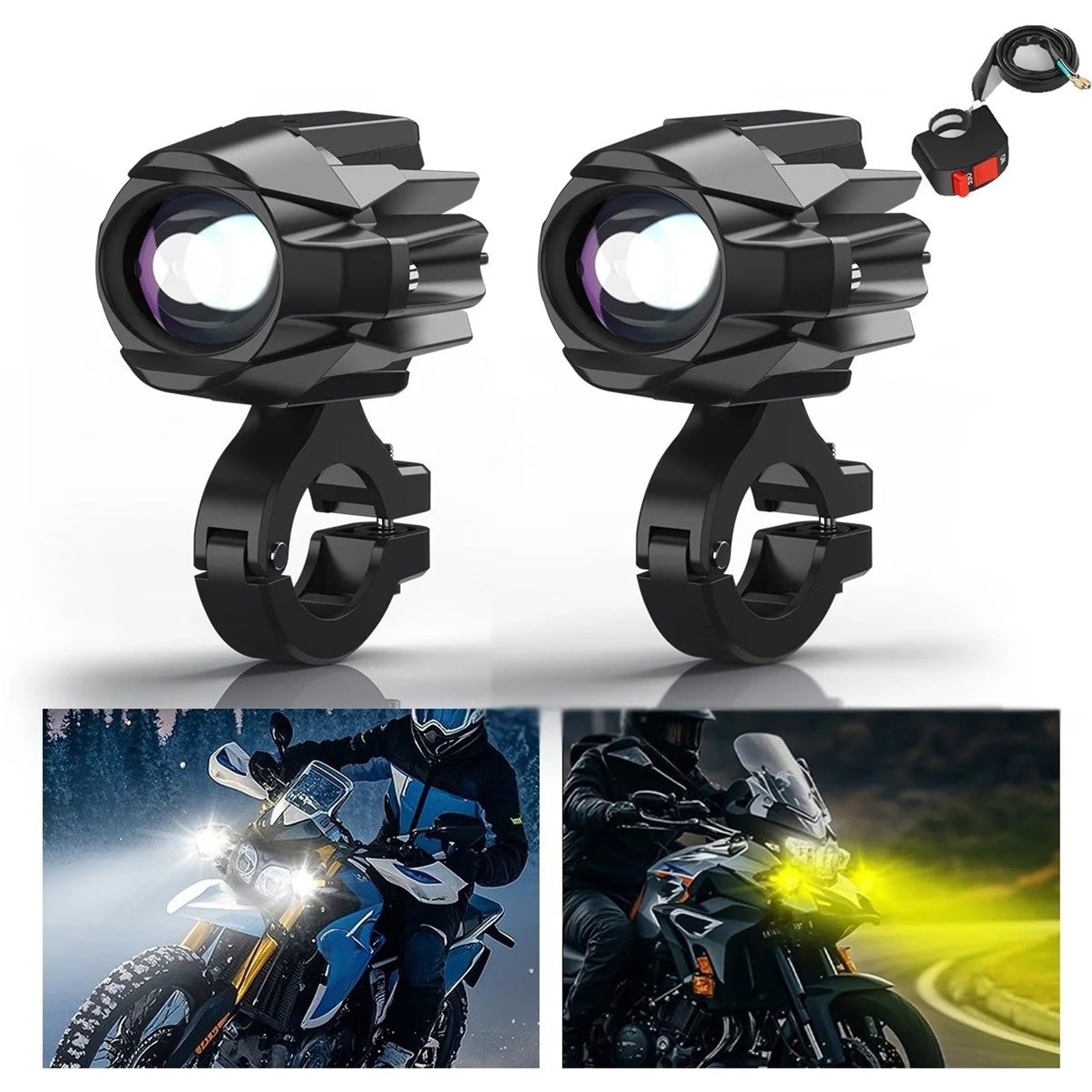 Moto Fari Stradali Spot Light Beam Per BMW 2 Pezzi Fendinebbia Per Moto Lampada Ausiliaria 6000K Super Bright Driving DRL Kit Lampadine Di Illuminazione A LED