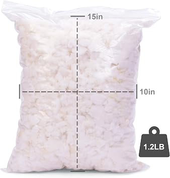 Husband Pillow XXL Premium Shredded Memory Foam 1 Pound Stuffing Bag - Safe/Clean Proprietary Foam Blend - Standardized Consistency - Customize Your Reading Loft Perfect