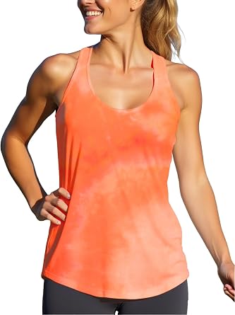 Tie Dye Tank Top Women Dry Fit Fitness Neon Workout Yoga Shirts Racerback Loose Fit Sleeveless