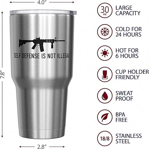 Vista 210 de We The People Holsters - Vaso térmico de 30 onzas, Únete o Muere, Negro