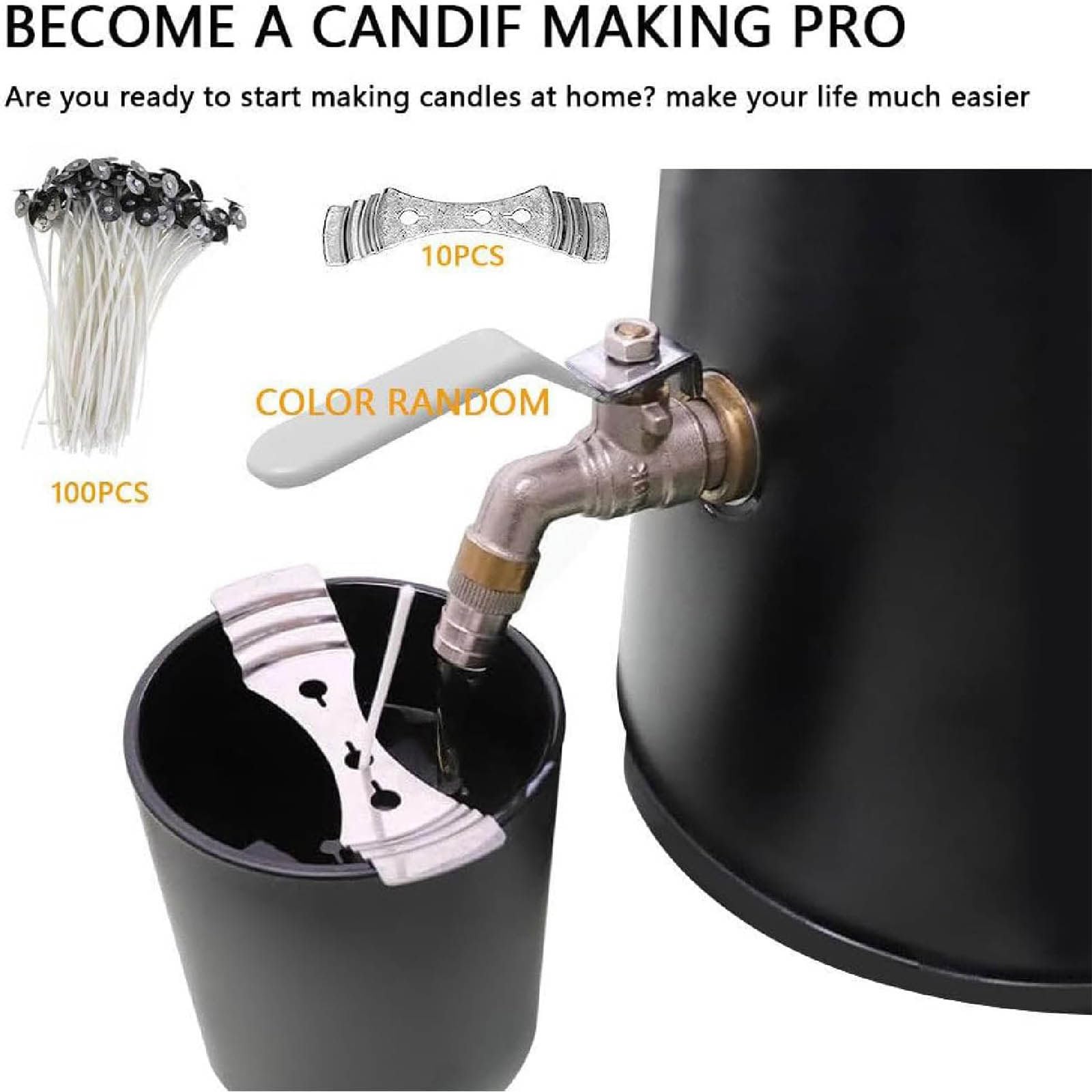 Fusor De Cera Para FabricacióN De Velas, Crisol De Cera EléCtrico De 10~12 L Con Boquilla De LatóN Para Base De JabóN De Cera De Soja, Suministros Para FabricacióN De Velas,10L