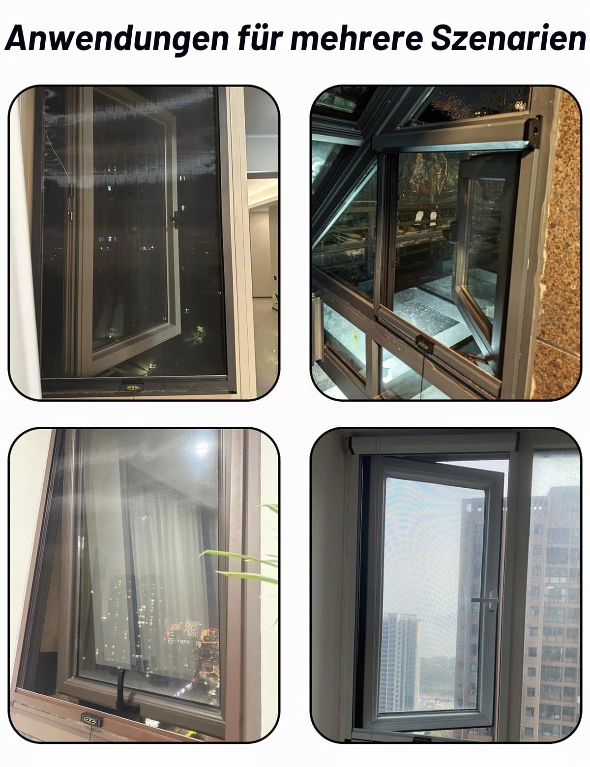 Insektenschutz-Rollo Fenster Nach Maß - Aluminiumrahmen, Fliegennetz Fenster Moskitonetz Fensterrollo Als Mückenschutz, Insektenschutzgitter aus PET-Verbundfasern, Atmungsaktiv