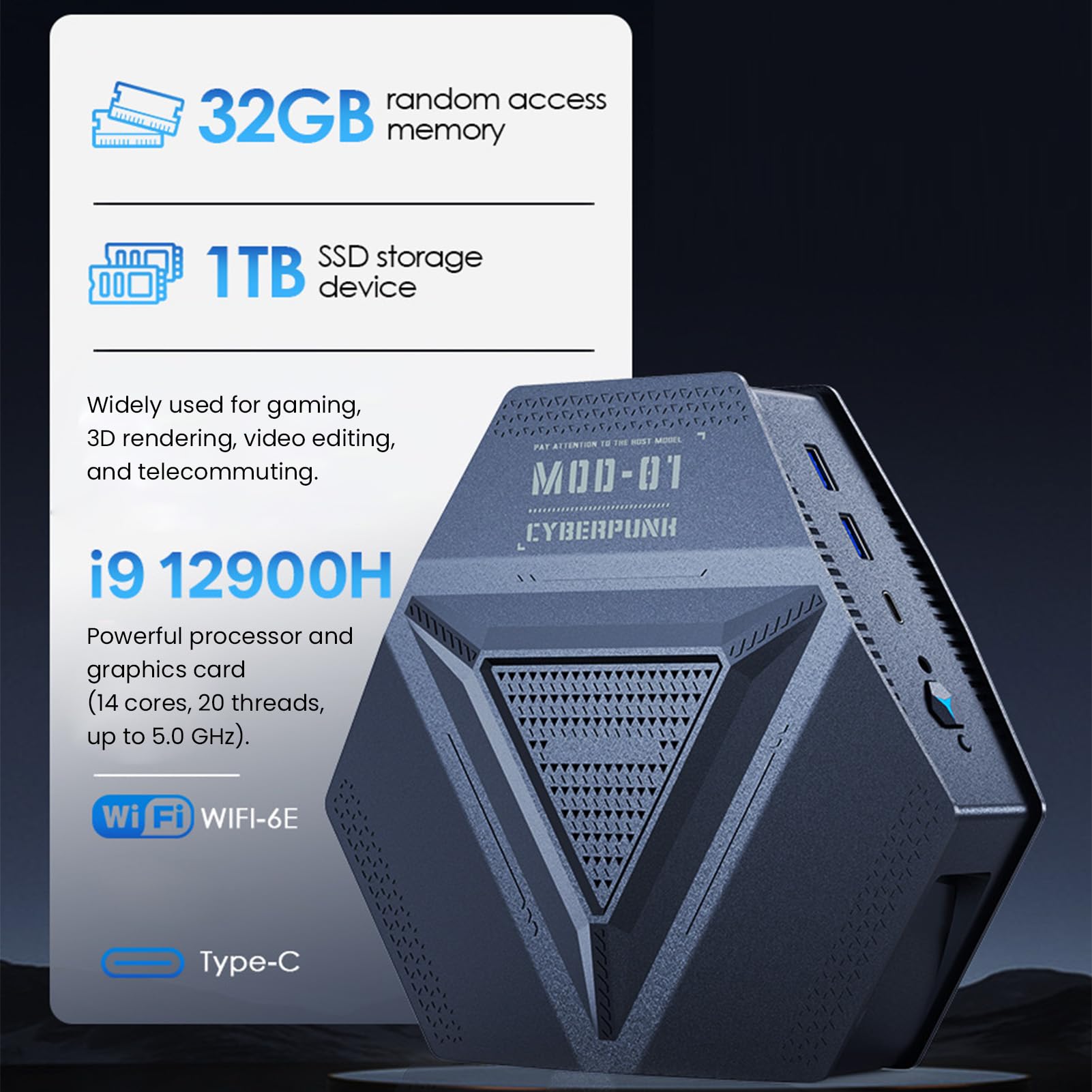 Amazon.co.jp: ミニPC、32GB DDR4 1TB PCIE GEN 4 SSDミニ
