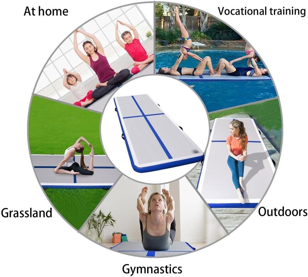 86 York 8 Inch Thick 27ft /30ft/40ft/50ft Inflatable Air Mat Tumble Track Gymnastic Air Floor Mat with Electric Pump For Home Edition