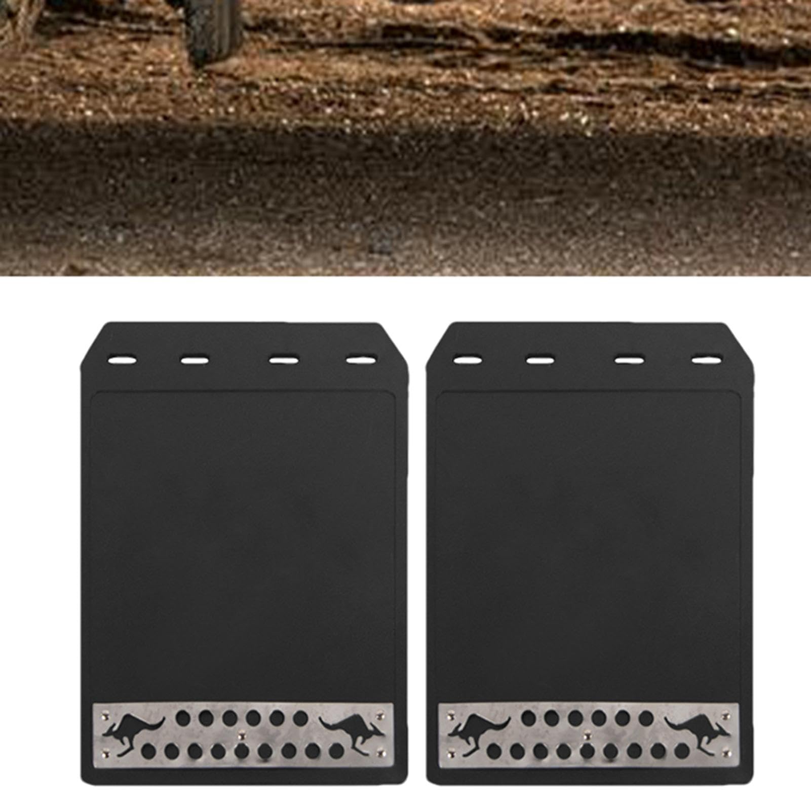 2 Guardabarros para Coche y camión, Remolque, Color Negro, 32 x 21,8 cm, Impermeable, Trasero, Resistente y Duradero, protección del vehículo, Evita Salpicaduras de Suciedad, fácil Montaje