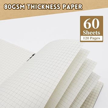 12 Pack A5 Spiral Notebooks, 120 Lined Pages, 80gsm Thick Paper, Kraft Cover, 360° Double Wire Binding, Coil Notepads for Work, University, Note Taking & Travel