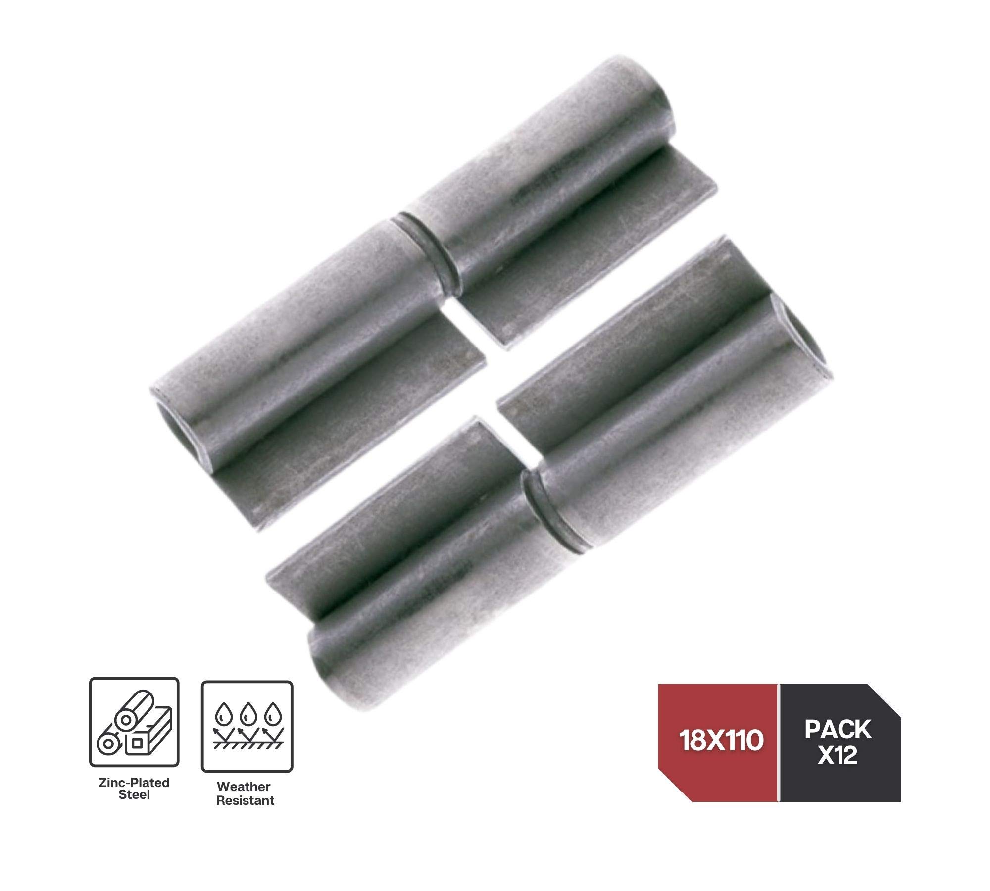 Pack De 12 Bisagras De Acero Para Soldar - Pernios 18x110mm