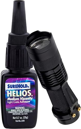 Miniatura 2 de Helios - Adhesivo de curado de luz  Super pegamento, kit de pegamento UV con luz, pegamento de unión, kit de reparación de plástico con luz UV para