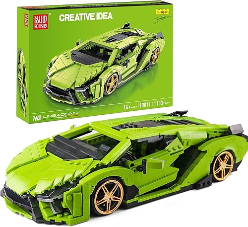 Mould King 10011 Mini SAI Sports Car MOC Bloques de construcción y juguete de construcción, modelo de autos coleccionables para adultos, modelo de