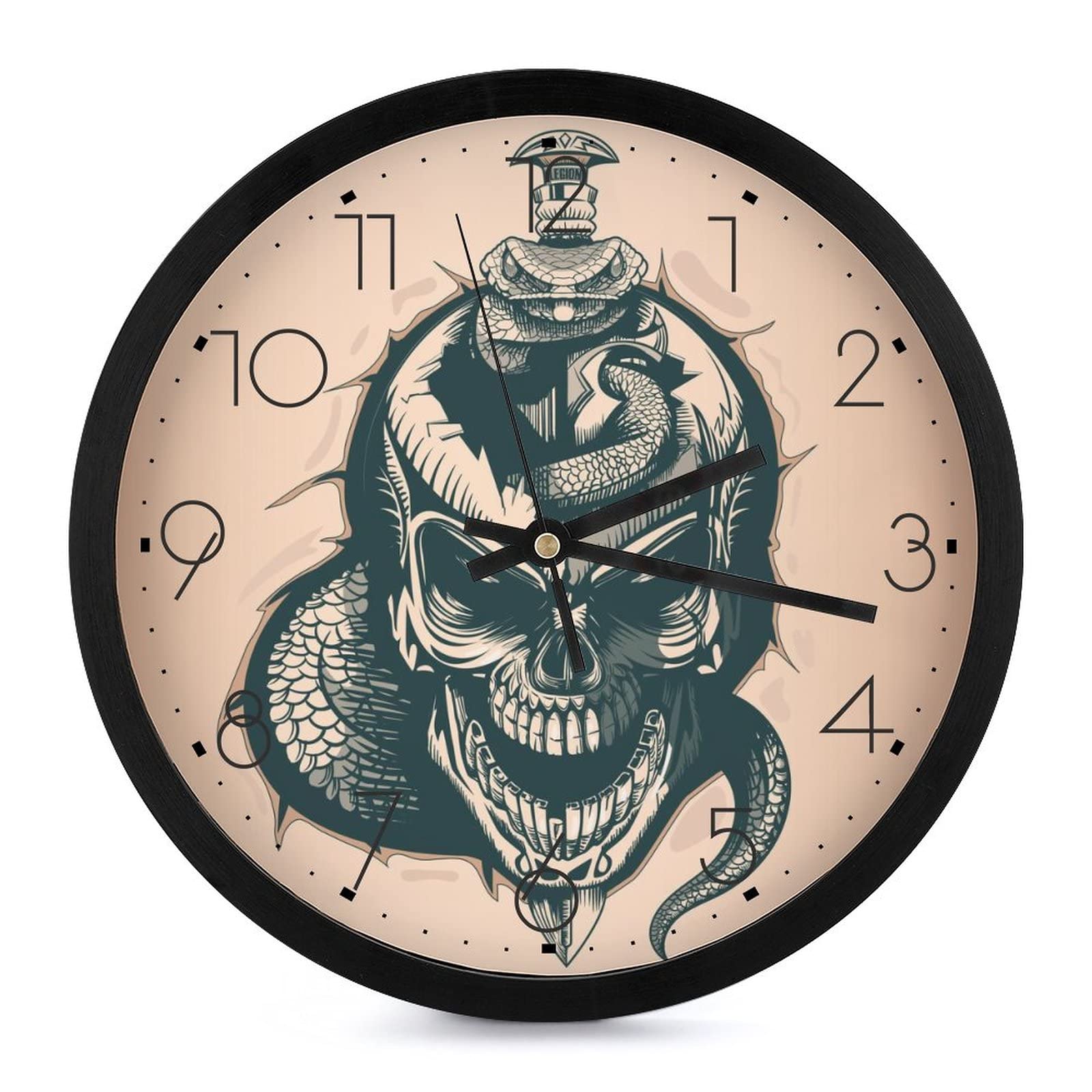 Crâne noir horloge pour une ambiance salon originale et design moderne