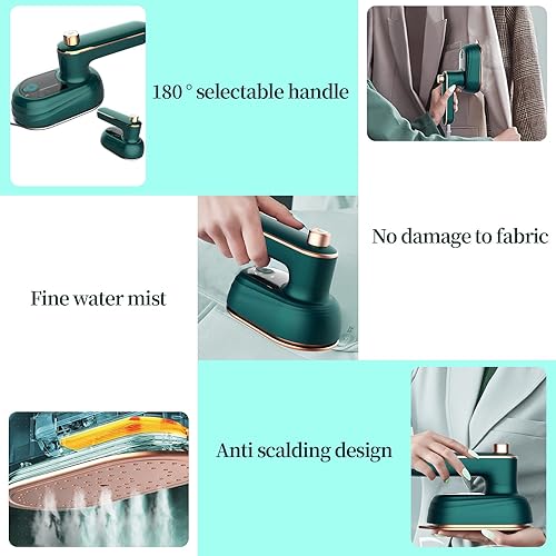 Miniatura 4 de Portable Ironing Machine Steamer Iron, 180 Rotated Portable Mini Handheld Ironing Machine for Clothes, Handheld Steam Iron - Non-stick Ceramic