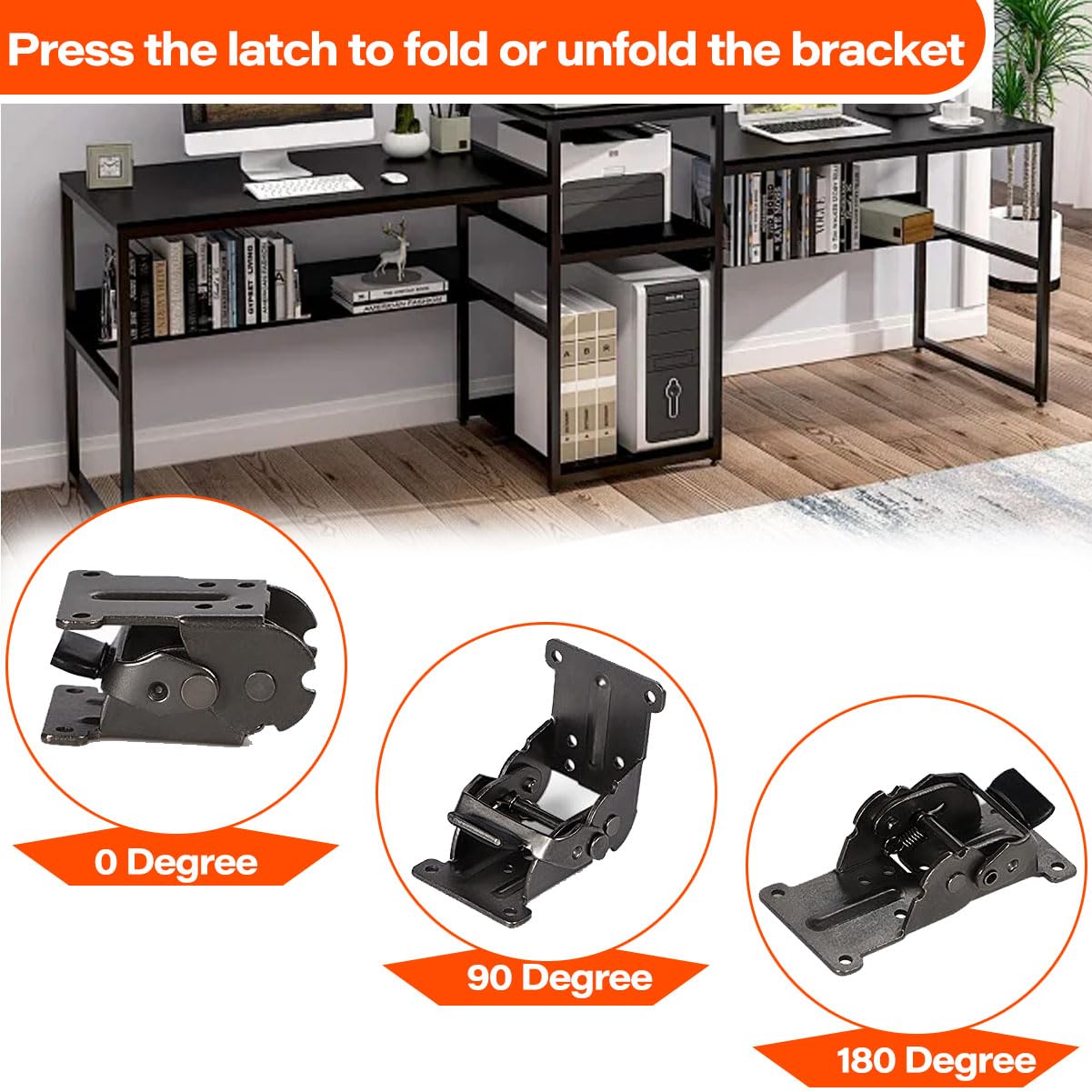 Folding Brackets - 500lb Heavy Duty Hinges -2