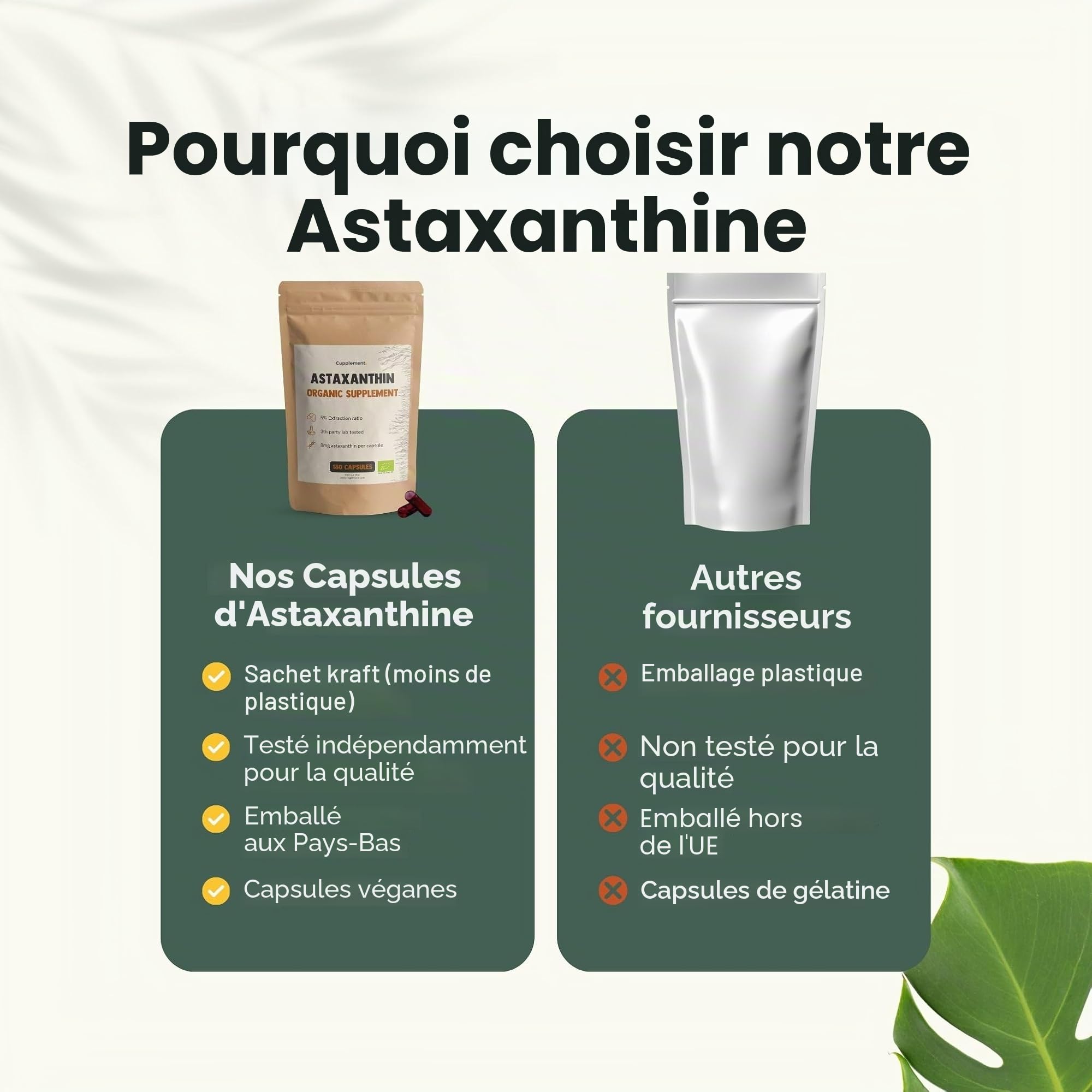 Astaxanthin 60 Capsules 8 mg par capsule 5% Extrait Bio - Pas de comprimés, 12 mg, 6 mg, 4 mg, livre ou poudre - Supplément - Superfood - Astaxanthin - Astaxantin - Plancton