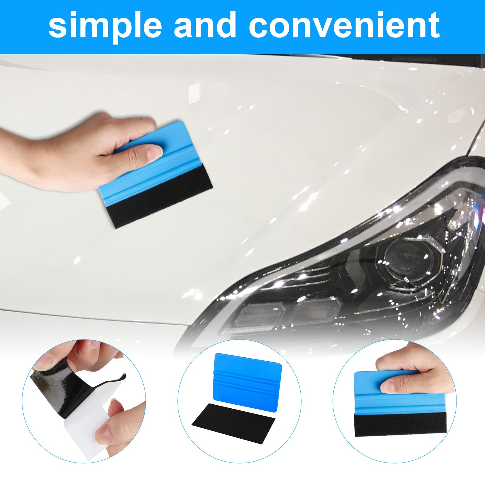 BORDSTRACT 20 stuks vilten rakel, krasvrij antislip stickerschraper wrap applicator voor auto's badkamer keuken auto wrap, ambachtelijke borden maken, doe-het-zelf knutselen