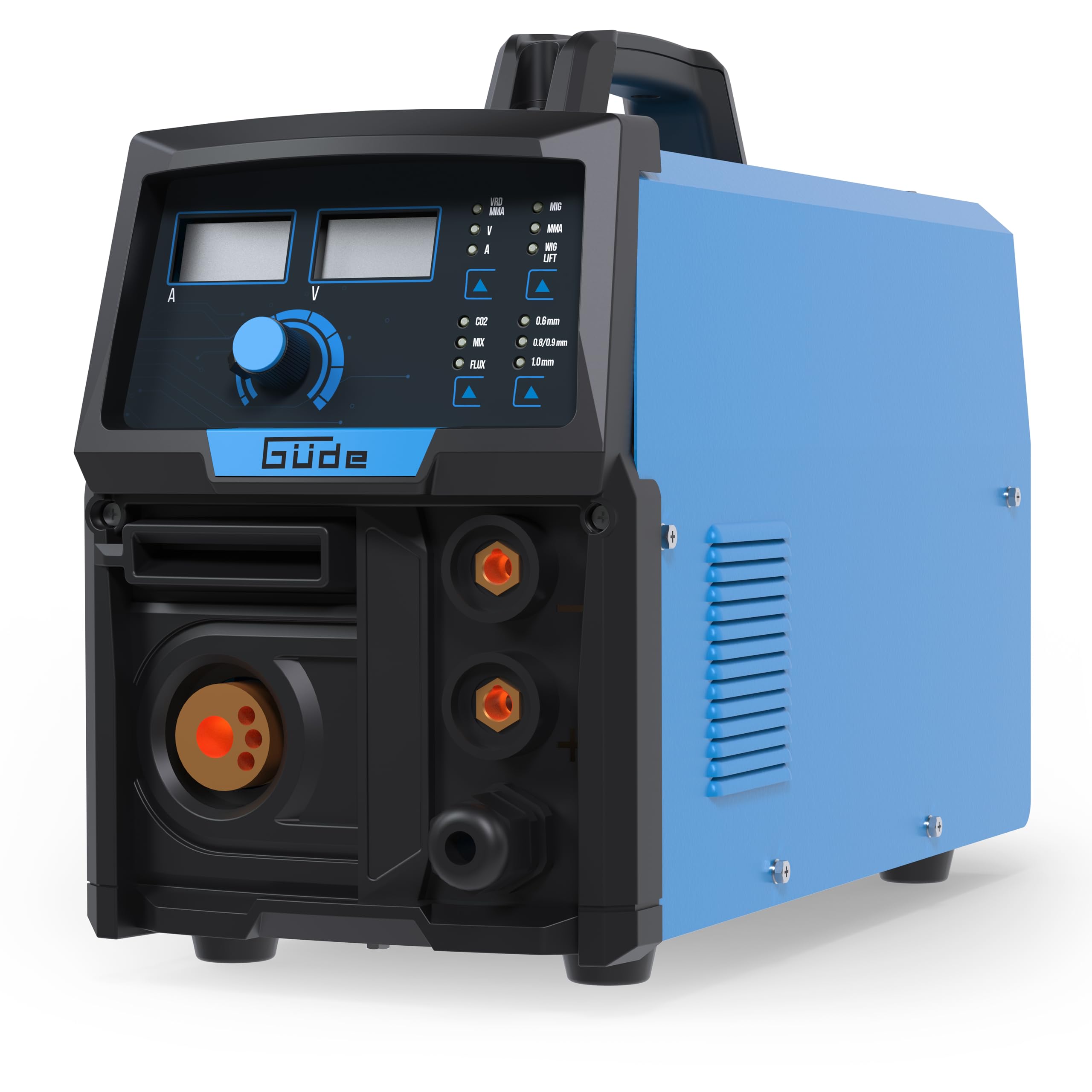 Güde Universalschweissgerät Uni-Mig 165 SYN (230 V, 4 in 1, 160 A max. Schweißstrom, 20-160 A Regelbereich, inkl. Elektrodenhalter, Schlauchpaket, Masseklemme, Druckminderer, Schweißschild, etc.)