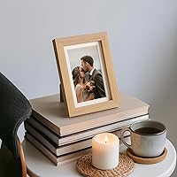 Vista 6 de 4x6 Oak Wood Picture Frame - 4"x6" Photo Frame, 4x6 Picture Frame Wood, Natural Solid Wooden Picture Frames for Wall Art Photo and Prints(1 Pack