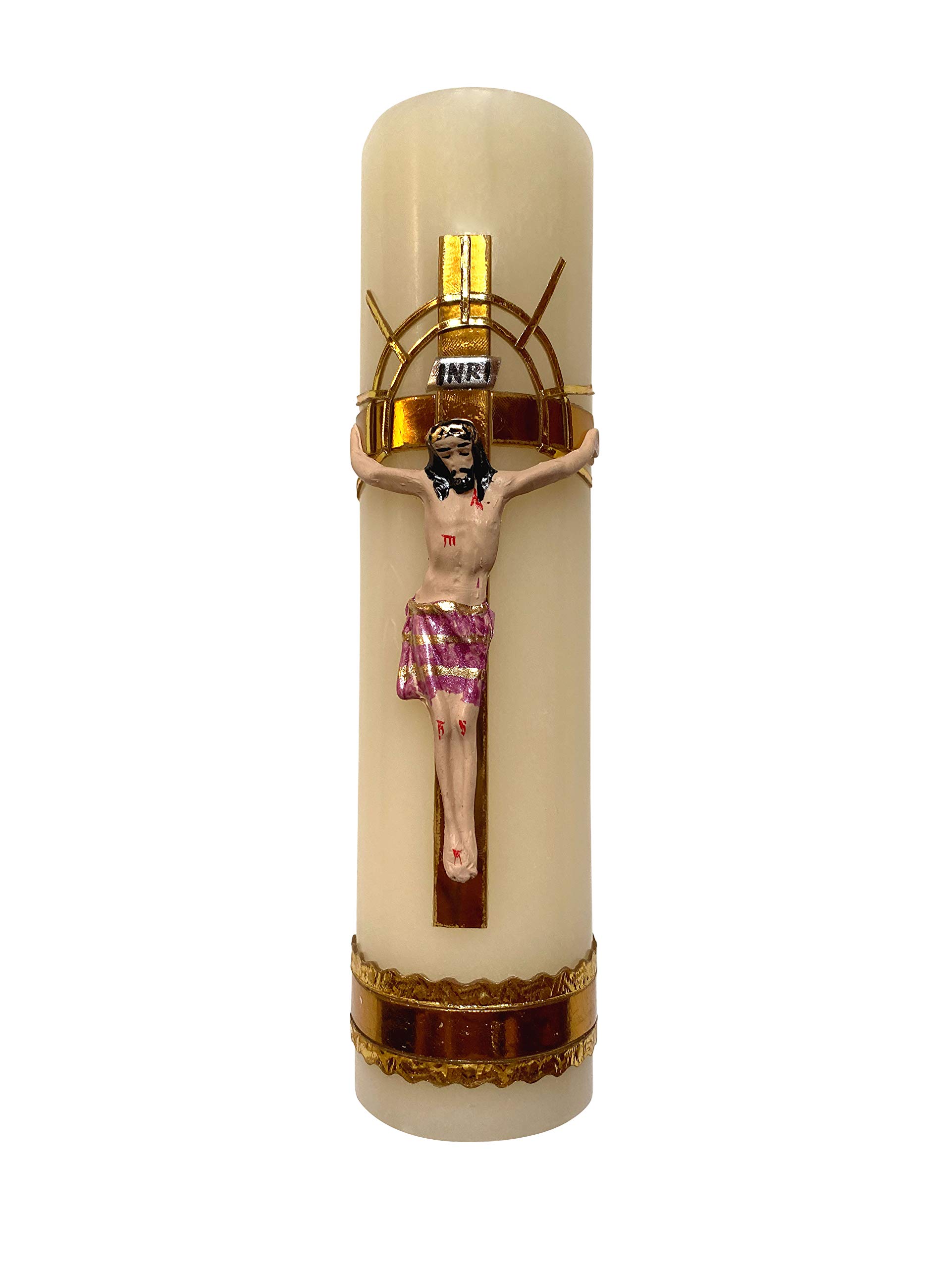 Angelitos de MexicoJesus Crucifixion Candle Artisanal Handmade Cirio Jesus Crucificado Holy Week