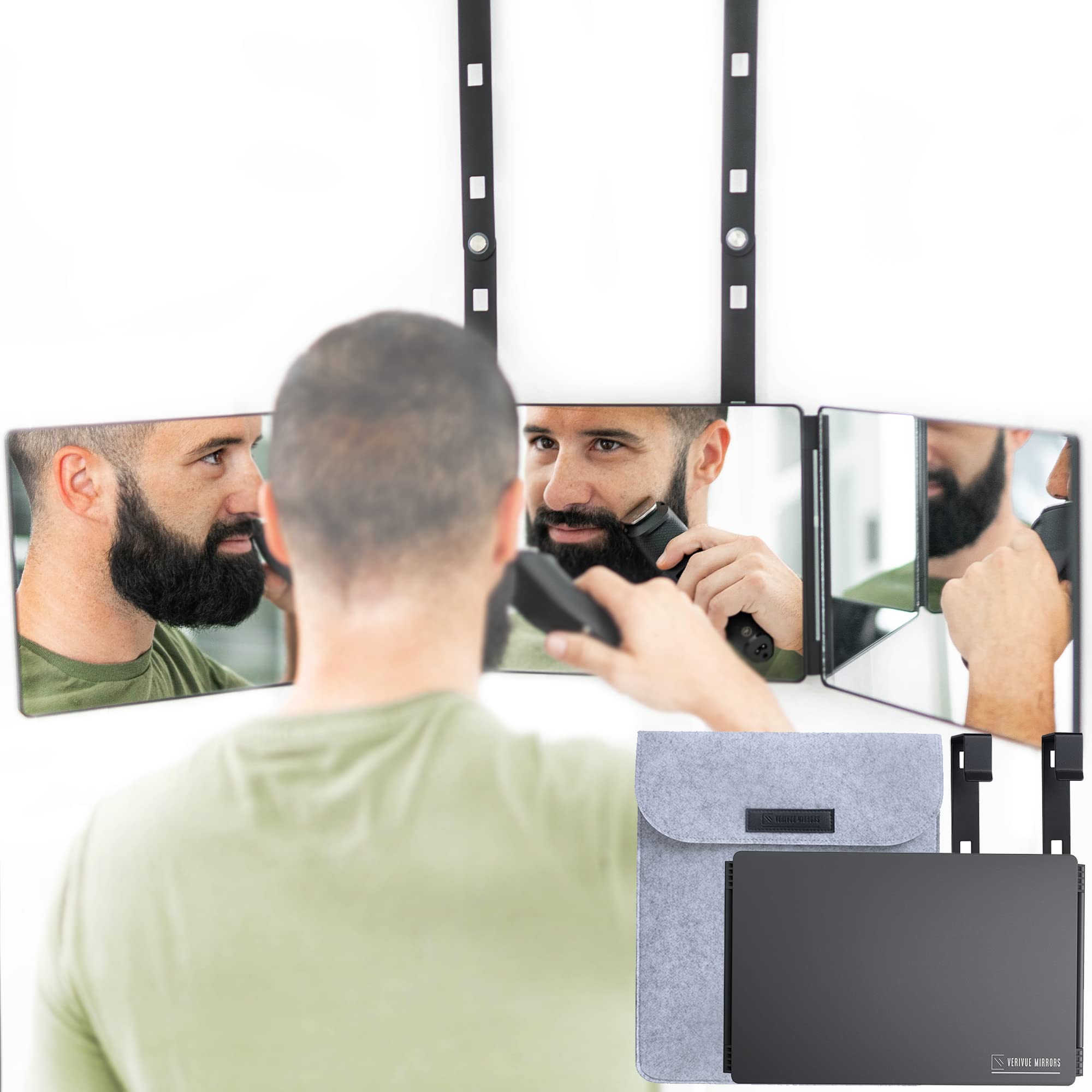 Verivue 3 Way Self Haircut Mirror, Trifold 360° Mirror for Cutting Hair
