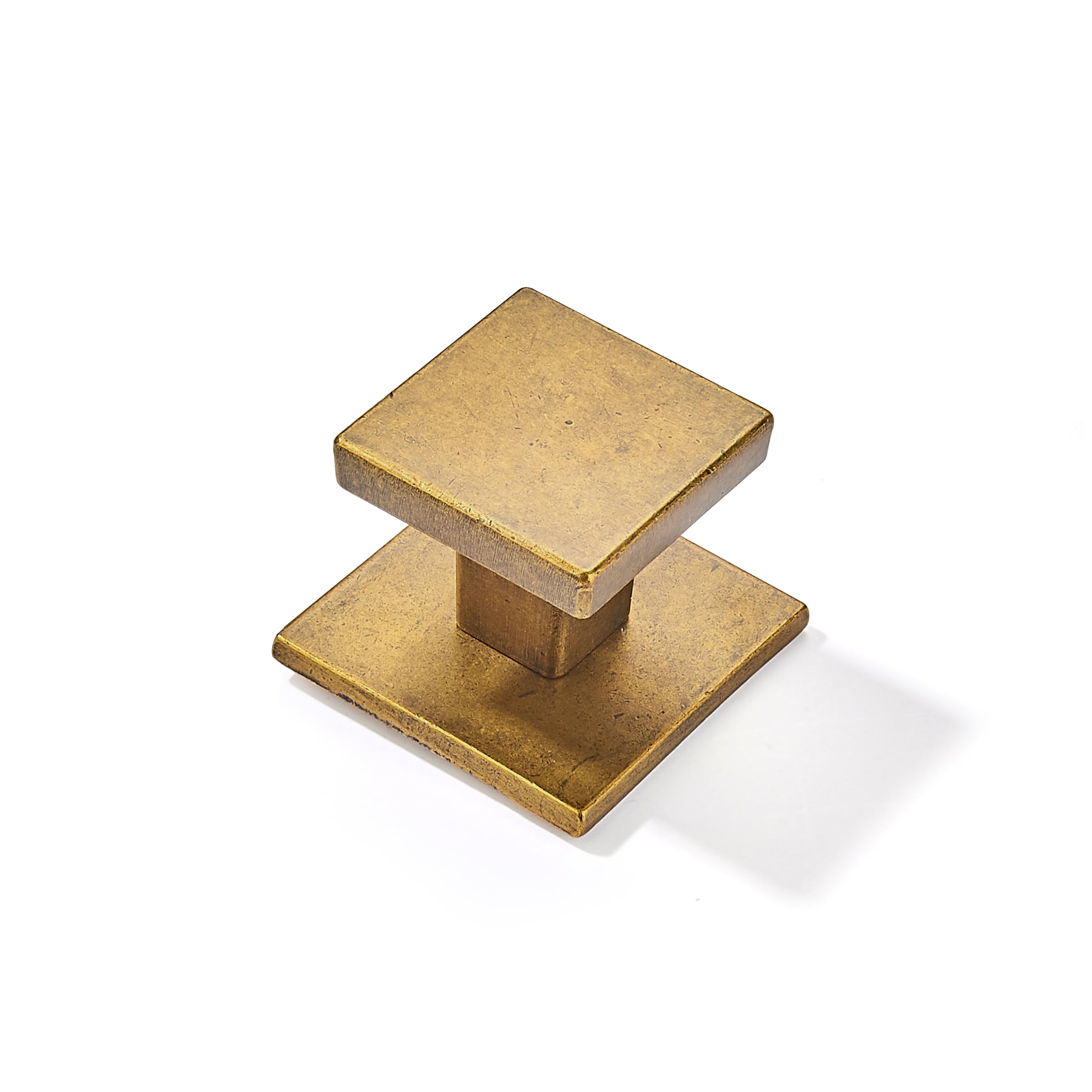 Khtumeware - 295+323 Square Knob, Antique English Brass, 1 - 1/2 in (38 mm), 10 Pack