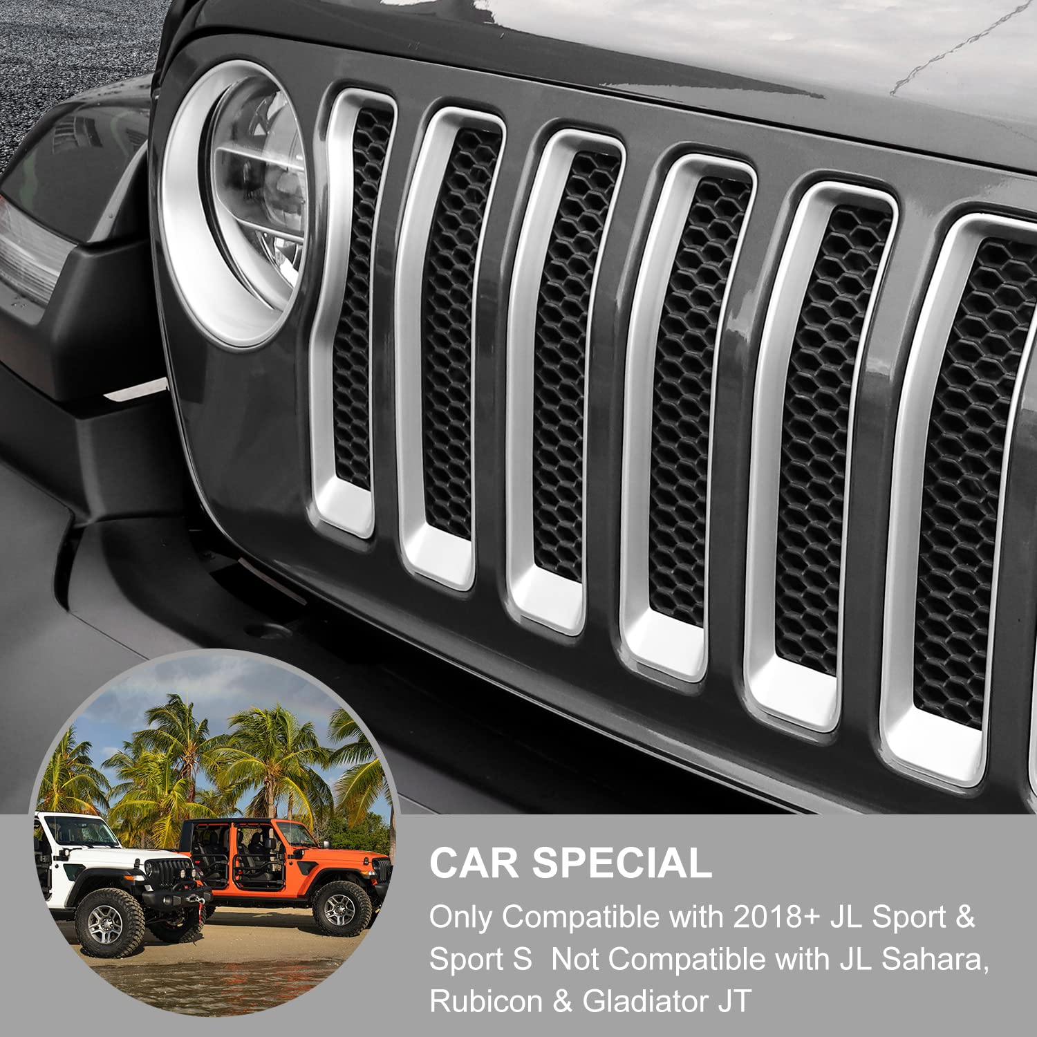 Amazon.co.jp: グリルインサート&ヘッドライトカバー 2018-2022 Jeep