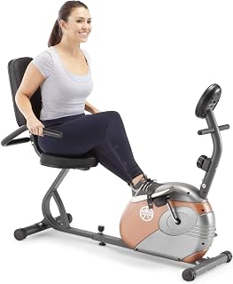 Marcy ME-709 Recumbent Exercise Bike with 8-Level Magnetic Resistance - Compact Cardio for Home Workouts