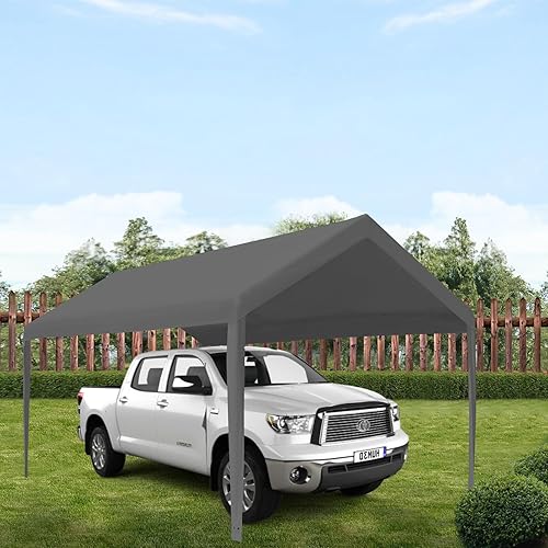 Miniatura 5 de Mergrim Cubierta de repuesto para toldo de cochera de 10 x 20 pies con cuerdas elásticas de bola, lona resistente de 6.35 oz para la mayoría de