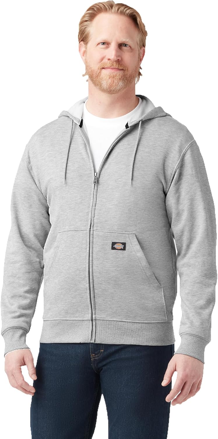 Dickies mens Full Zip Fleece Hoodie Medium Heathered Gray