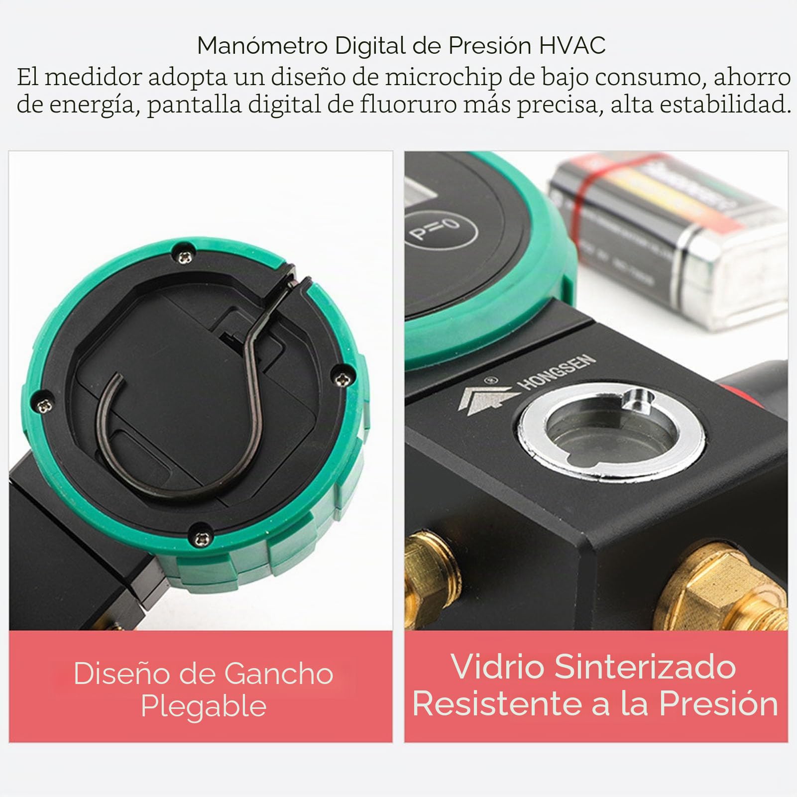 Sxhlseller Probador de Presión y Vacío de HVAC digital: Válvula de un Metro Multifunción para el de Aire Acondicionado