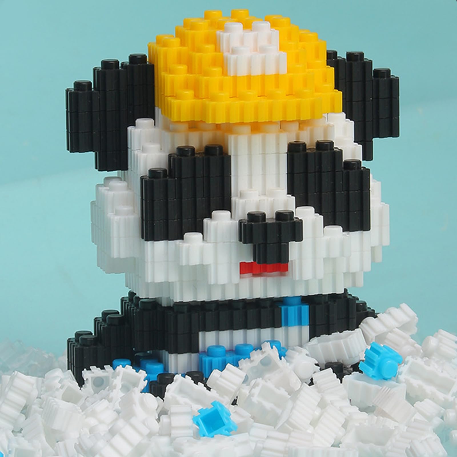 Larcele Micro Building Blocks Animal Set, DIY Mini 3D Building Toy Bricks,378 Dots KLJM-10 (Panda 5256) - Image 4
