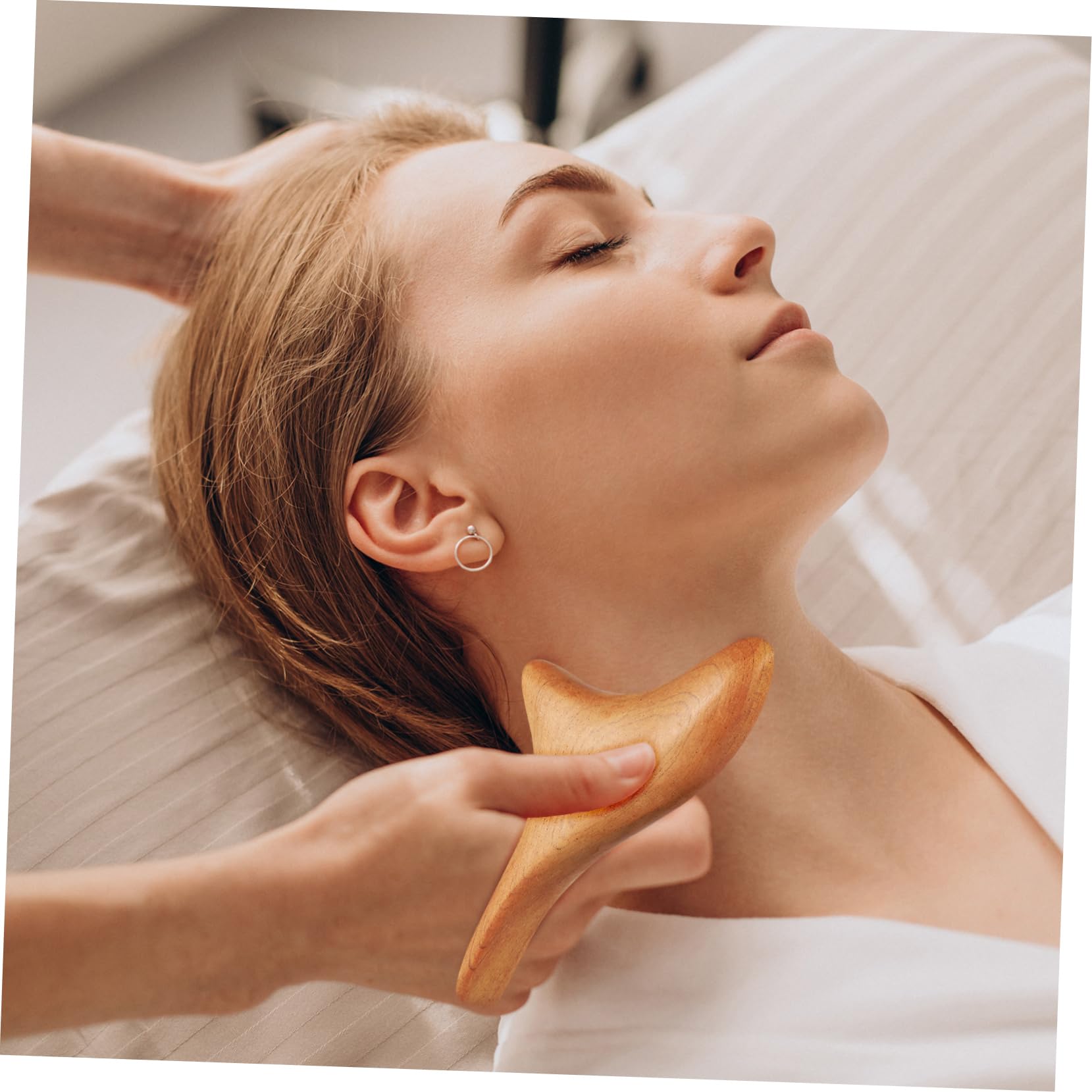 BESTYASH 5 Piezas masajeador Cuello shiatsu removedor de nudos musculares compañero Hombres cuerpo herramientas para raspar músculos herramientas de raspado Madera Yellow