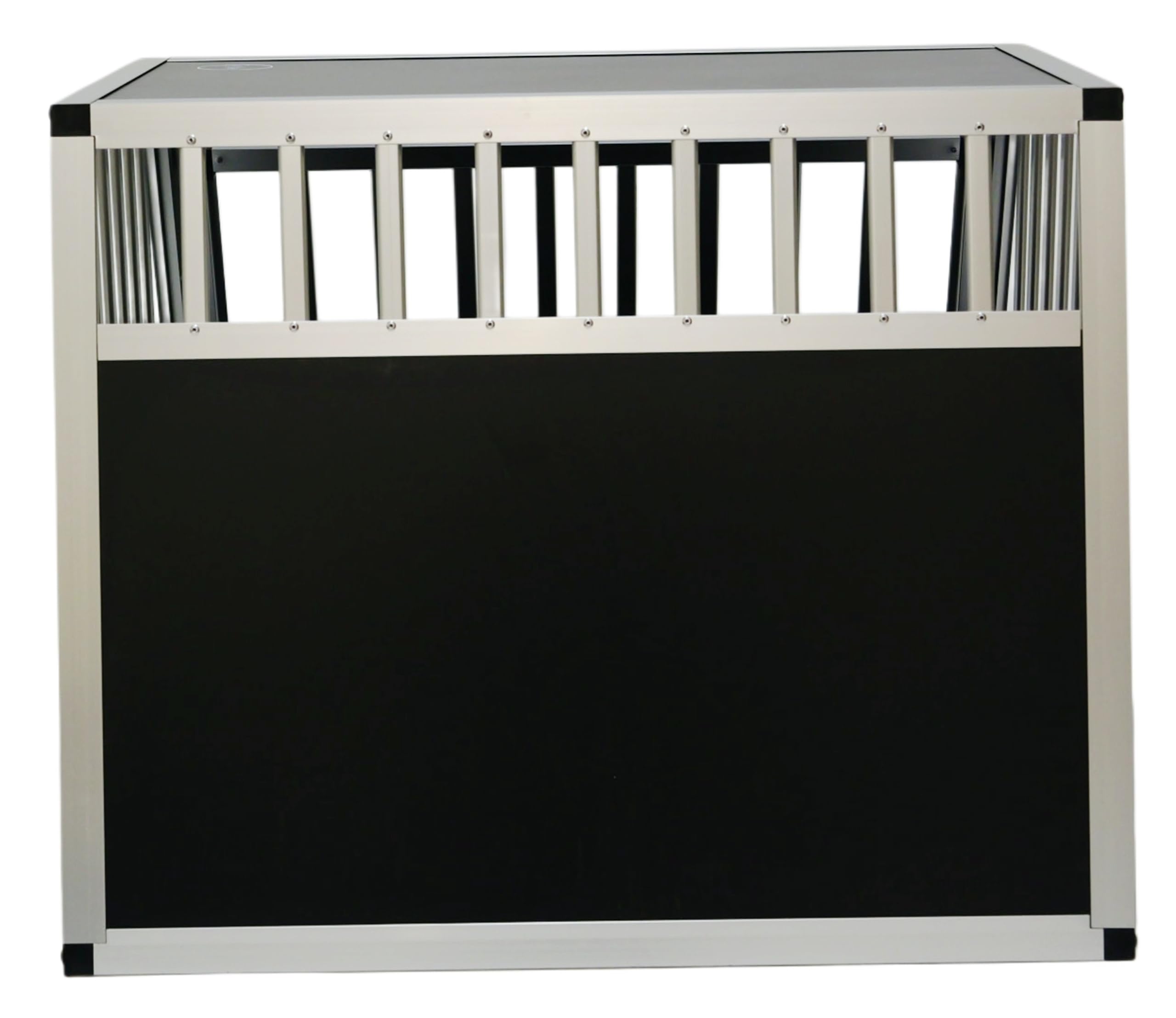 DOGHEAD Hundetransportbox Ecoline, Single 80x75x63 cm, Schwarz, Aluminium, Beidseitig Abgeschrägt 75°