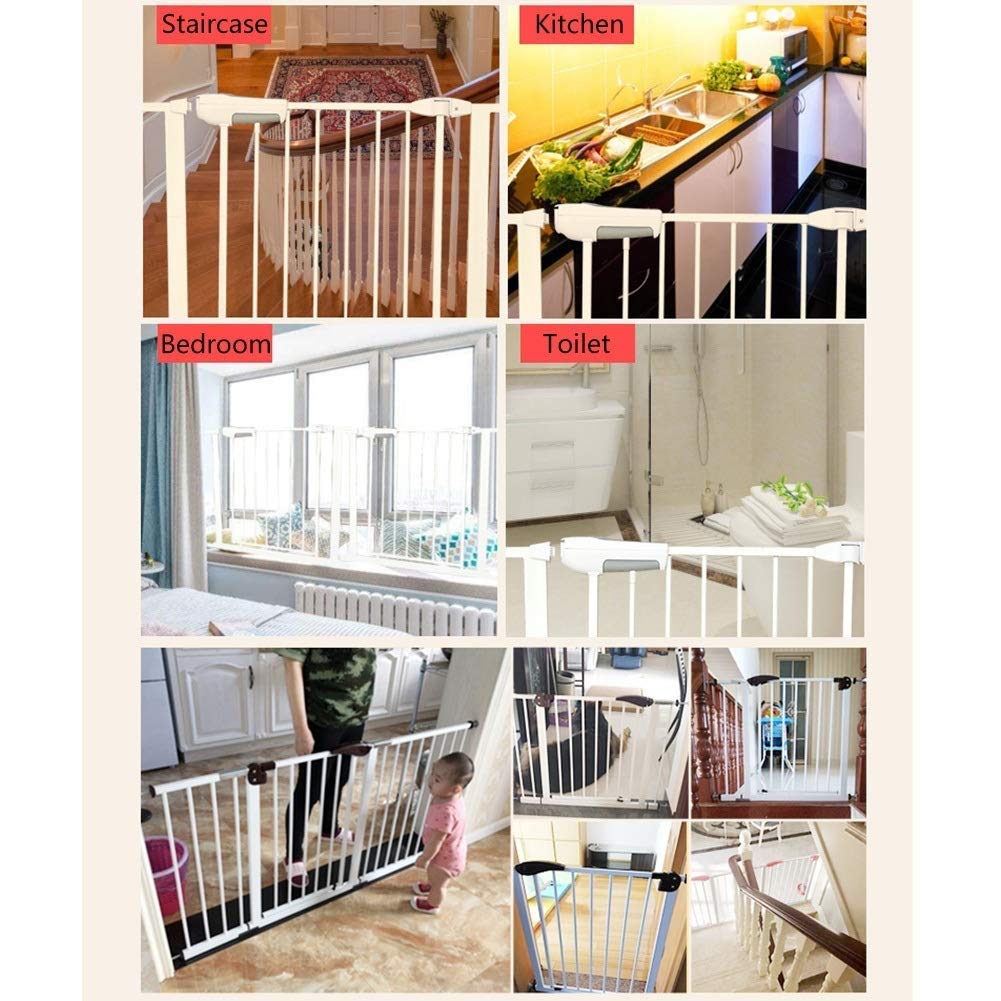 Generic Pet Playpens Bramy Bezpieczeństwa Biała Bramka Bezpieczeństwa Dla Dzieci Bardzo Szeroka Brama Dla Zwierząt Domowych Schody Bramy Schody-Tralki/118-124Cm