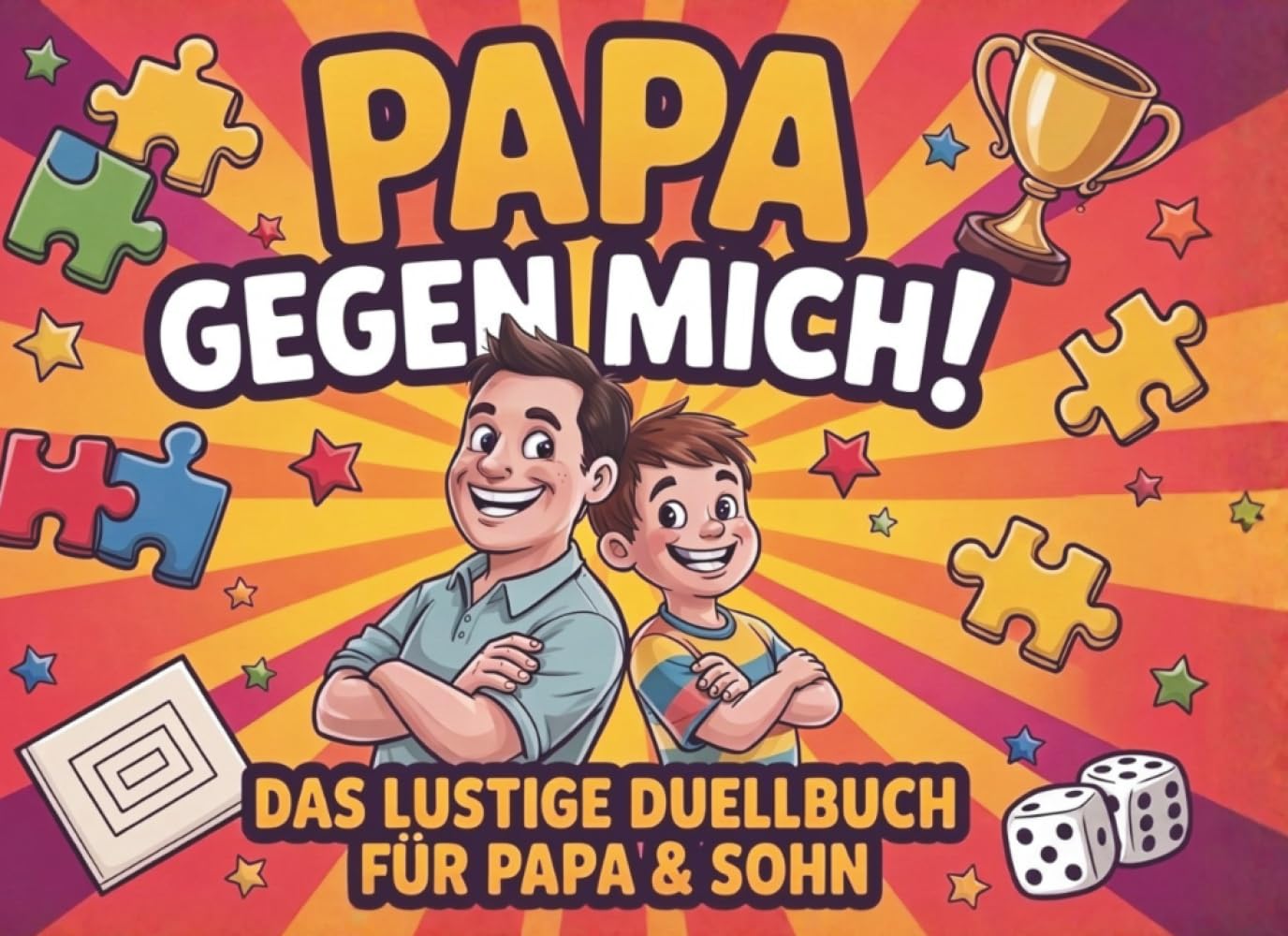 Papa gegen mich! – Das lustige Duellbuch für Papa & Sohn ab 8 Jahren | Papa Geschenk für gemeinsame Zeit mit 25 Spielen und Rätseln
