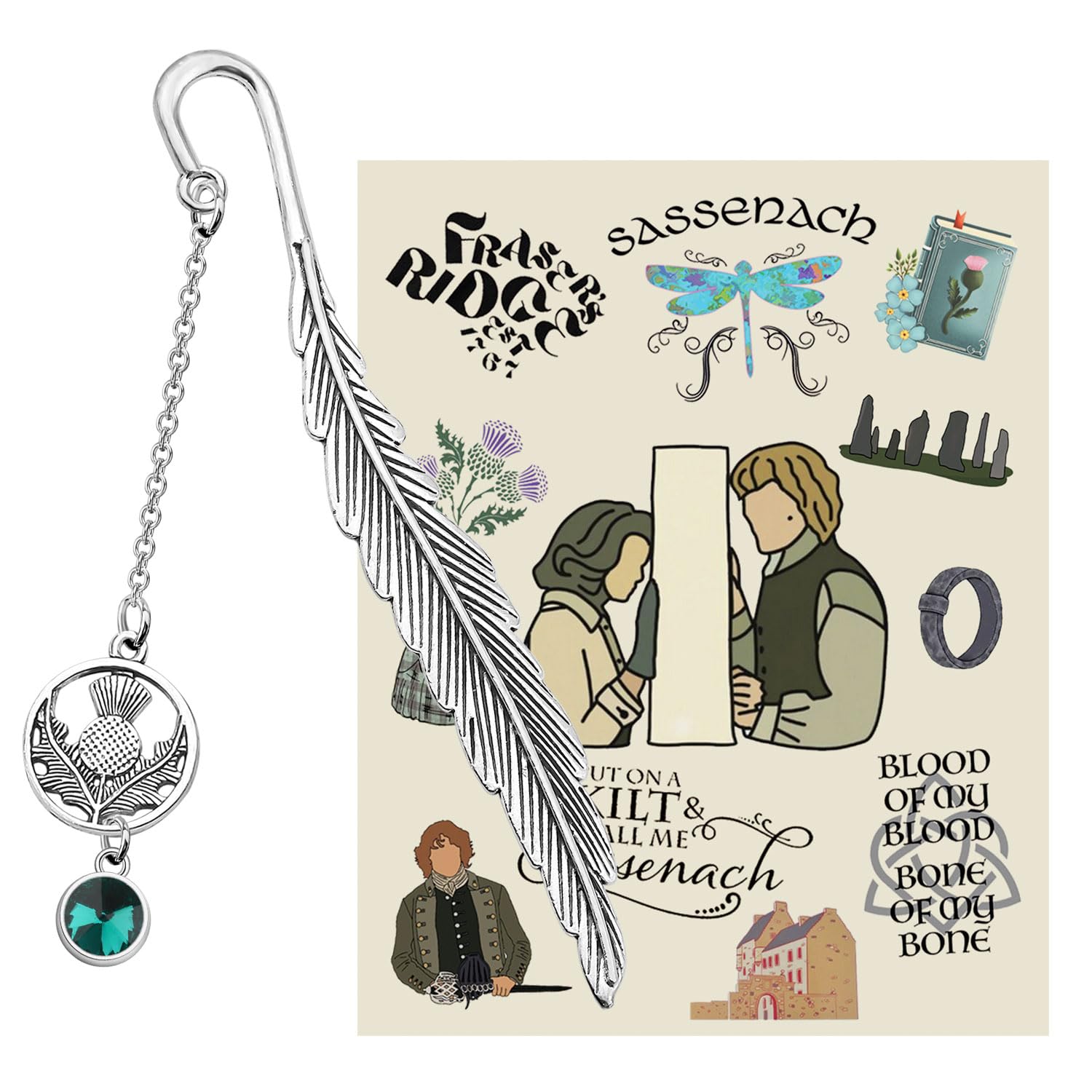 MAOFAED Sassenach Gift Dina Fash Sassenach Bookmark for Reader Reading Lover Gift Bookworm Gift Literary Gift (Outland bm CA)