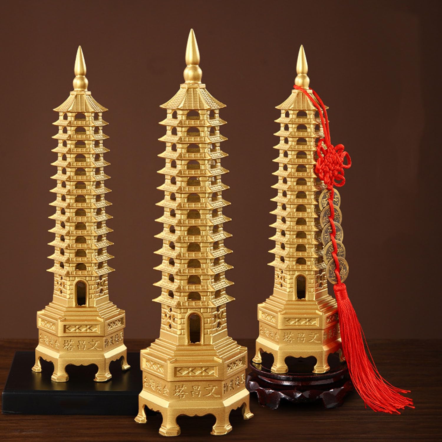 Statua Fengshui in ottone, statuetta a 13 livelli, pagoda, torre Wenchang