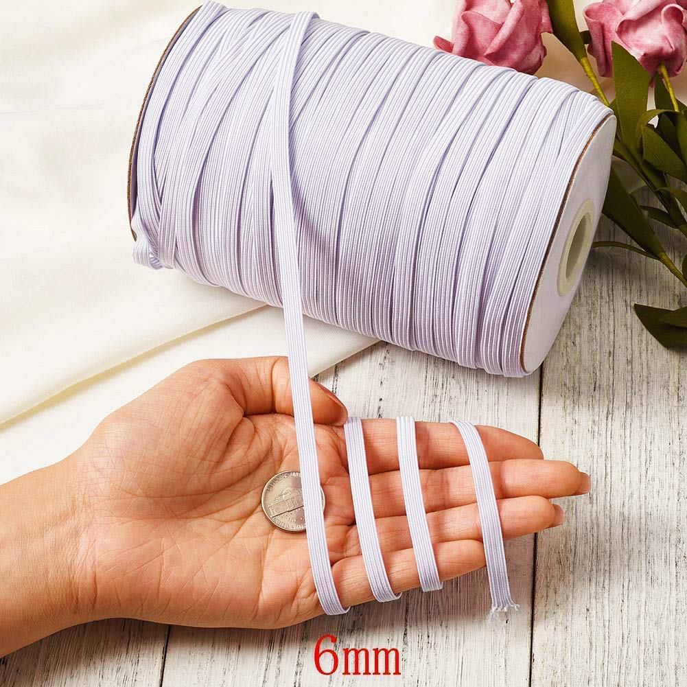 Hesch 9 Elastic 1/4 inch for Tailoring/Sewing, Fashion Designing, Boutique, Stitching (White, 6 mm)