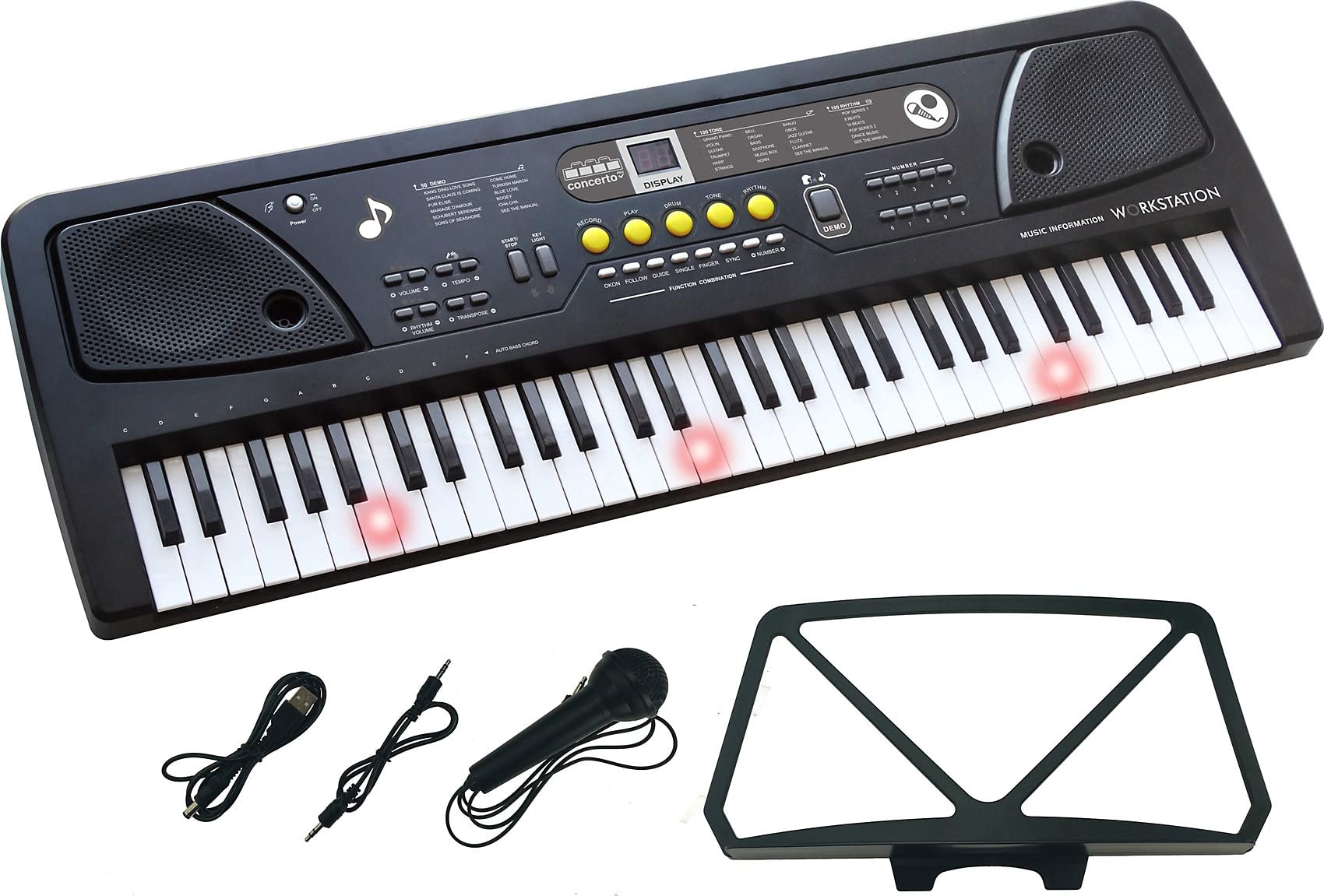 Reig – Organo Elettronico 61 Tasti Multifunzione, Colore: Nero, 8925