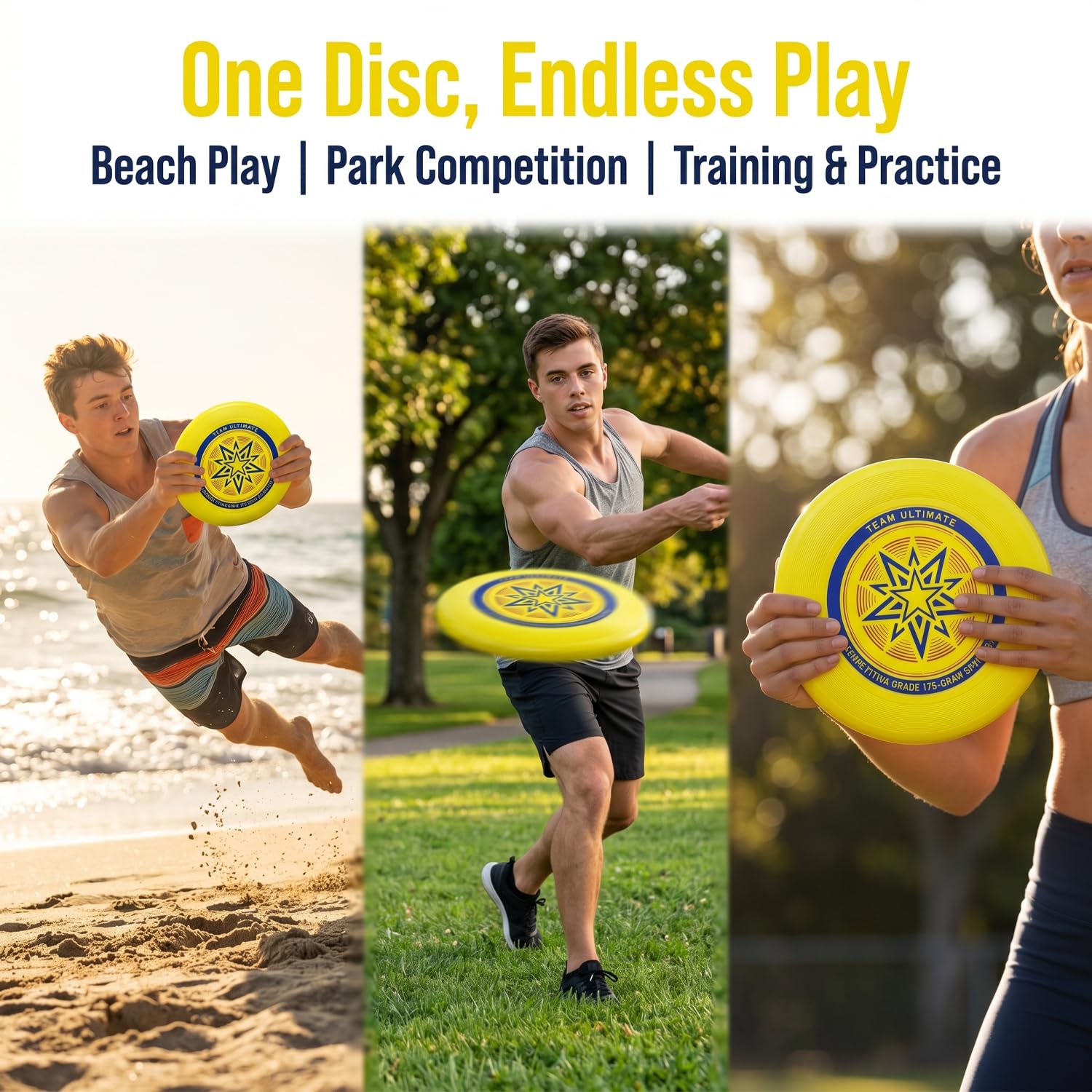 Eurodisc 175g, Ultimate Frisbee, Disque Frisbee, Frisbee Sportif, Disque de Lancer Professionnel, Joueurs Professionnels et Occasionnels Sports de Plein air Amusants